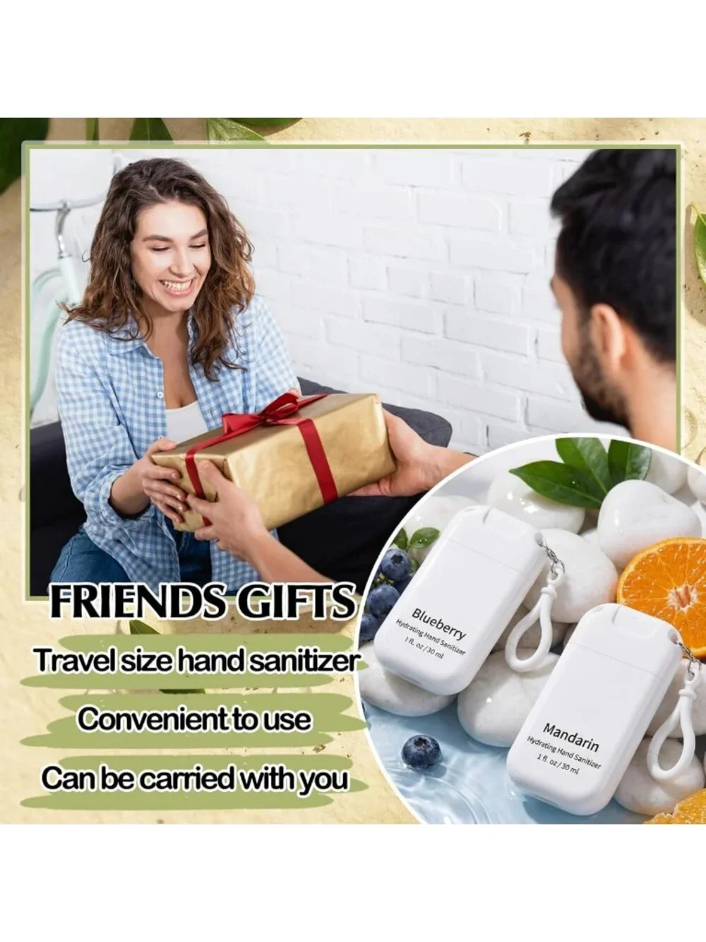 Cute Spray Hand Sanitizer Keychain - 24 Pack, Fresh Scent, Perfect for Backpacks